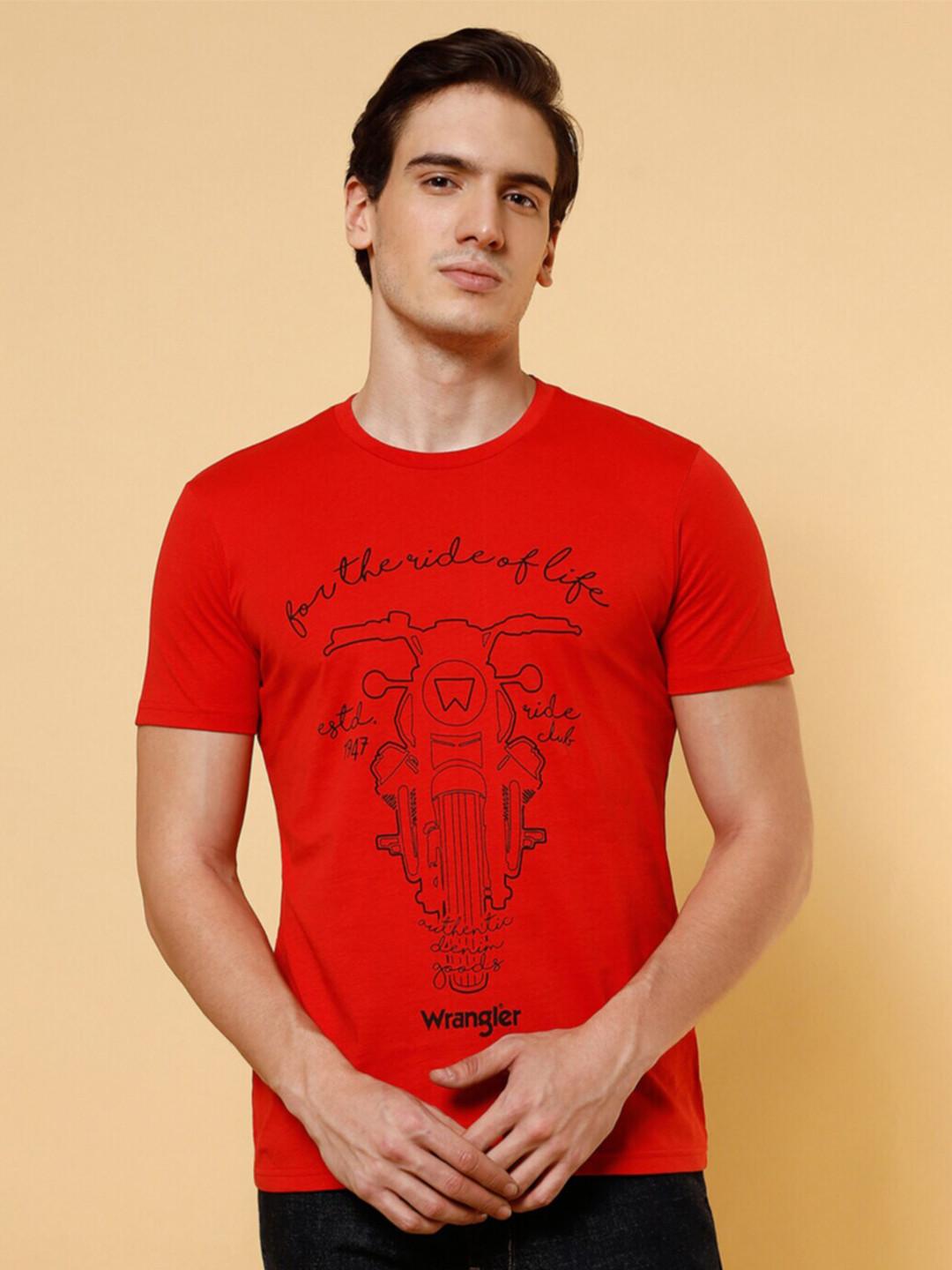 Wrangler Graphic Printed Round Neck Cotton T-shirt