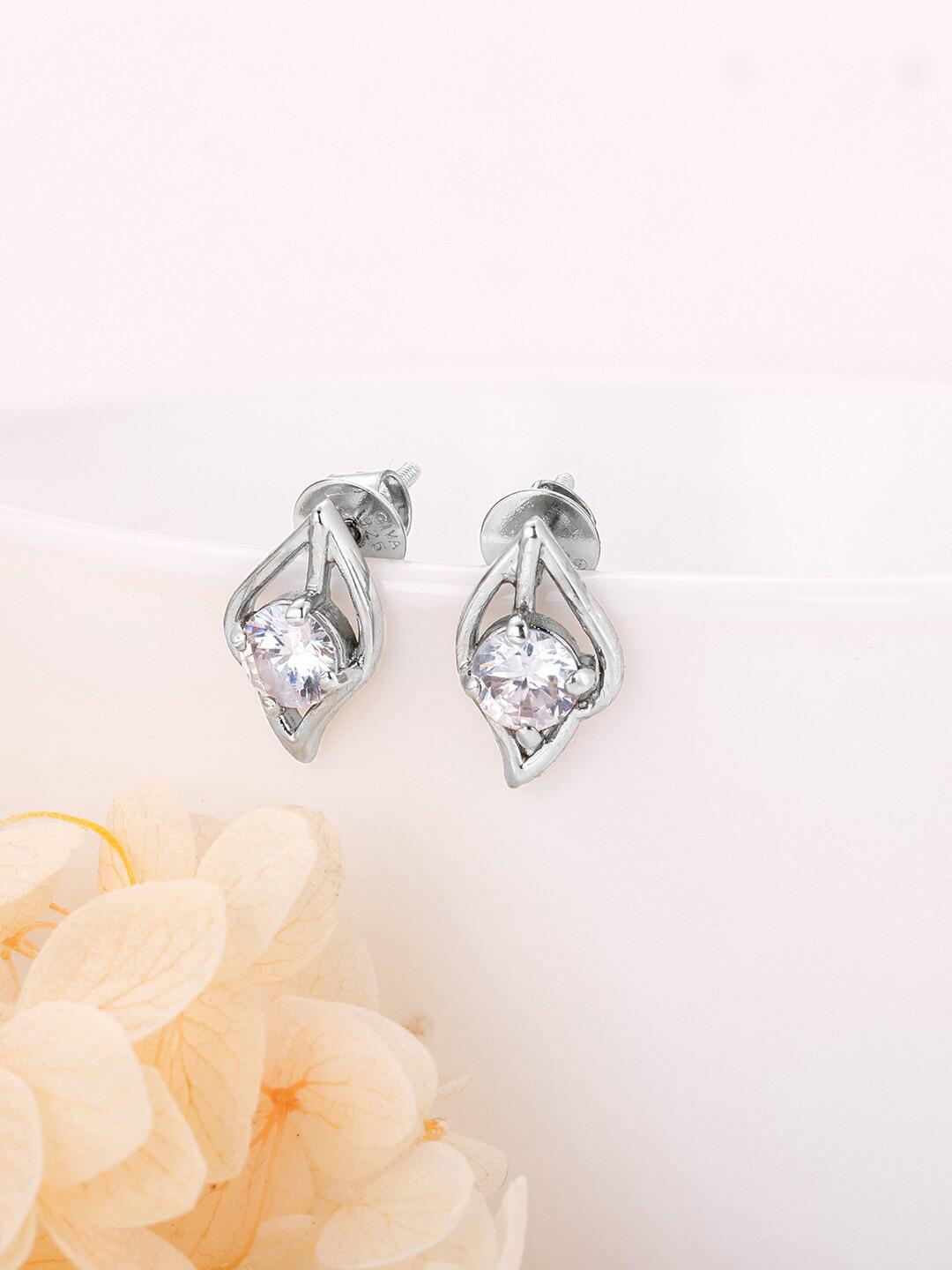 GIVA Sterling Falling Rhodium-Plated Zircon Studs