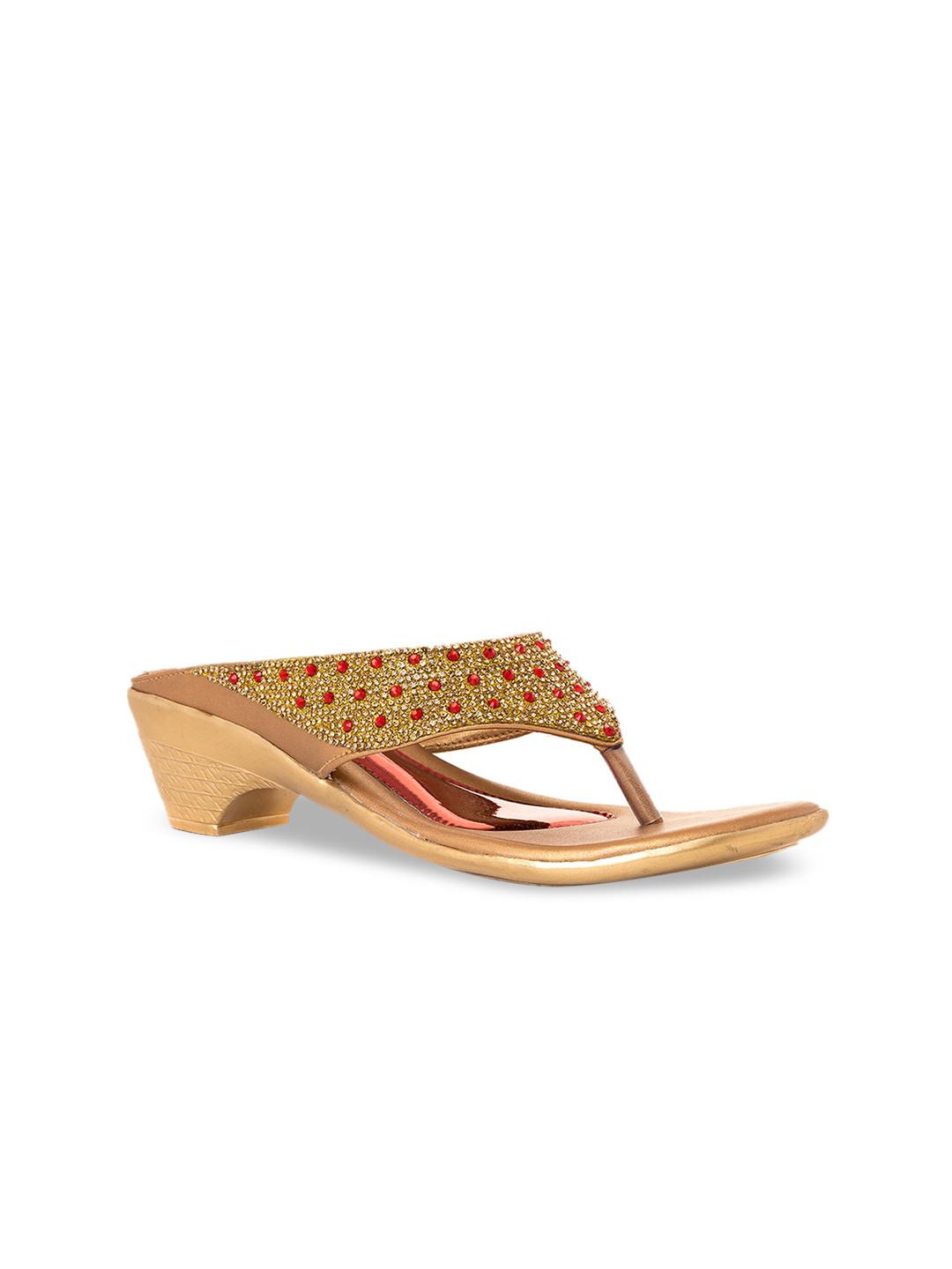 Khadims Open Toe Embellished Block Heels