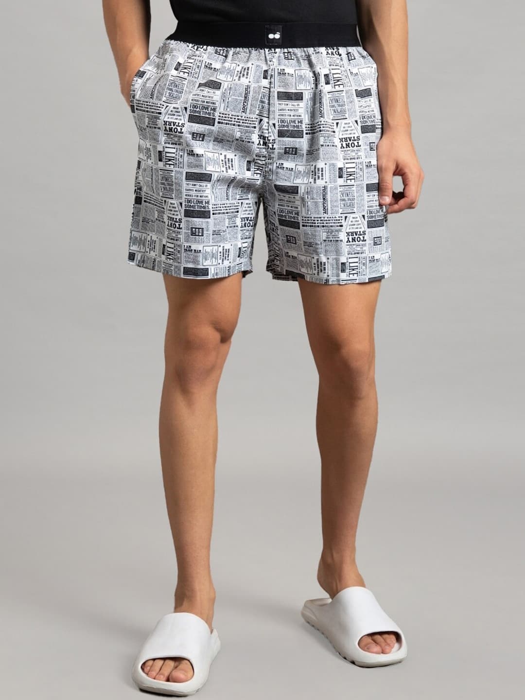 Bewakoof Men All Over Newspaper Printed Boxers
