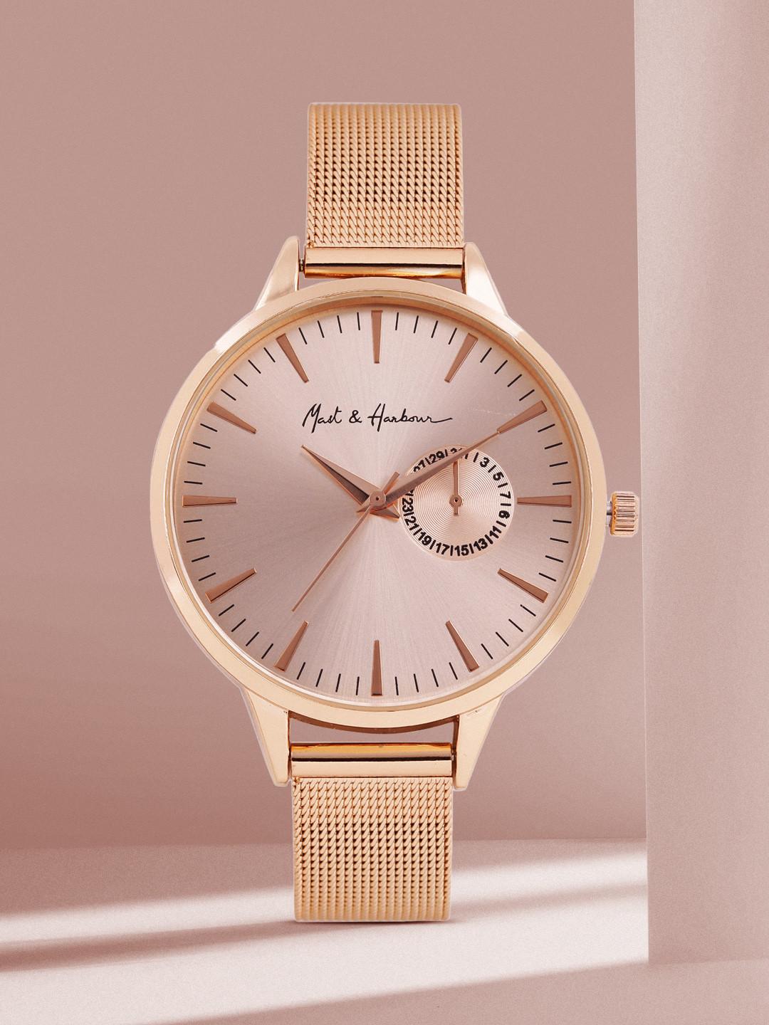 Mast & Harbour Women Gold-Toned Analogue Watch MFB-PN-SNT-C22