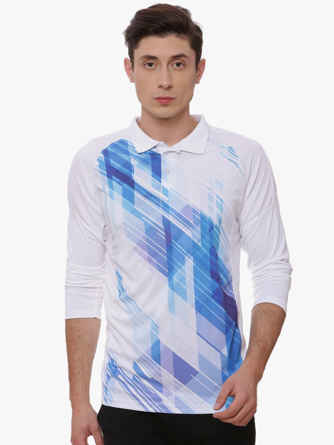 CAHOOT Men White Printed Polo Collar T-shirt