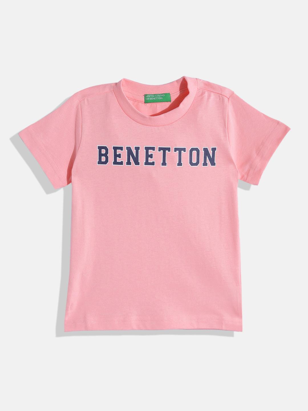 United Colors of Benetton Boys Pure Cotton Brand Logo Printed T-shirt