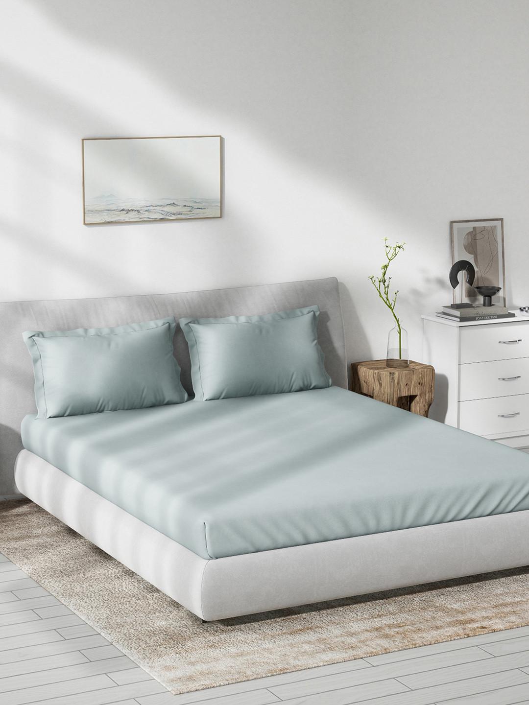 DDecor Live Beautiful Blue Cotton 180 TC King Fine Bedsheet with 2 Pillow Covers-59 x 87 inches