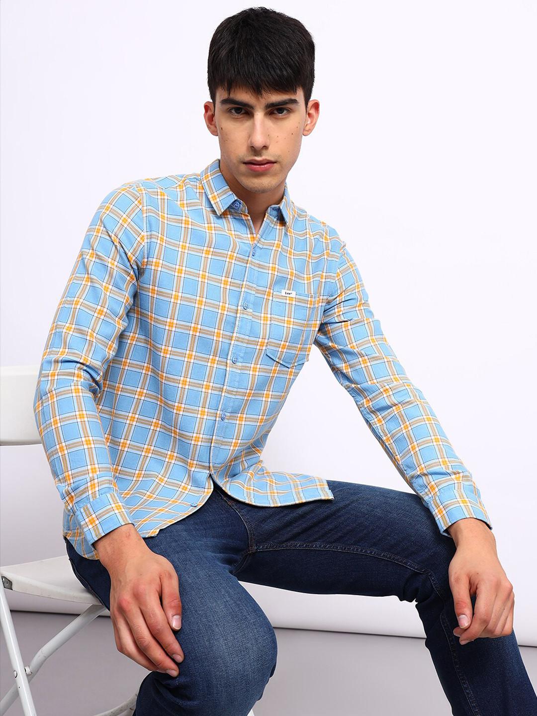 Lee Slim Fit Checked Twill Cotton Casual Shirt