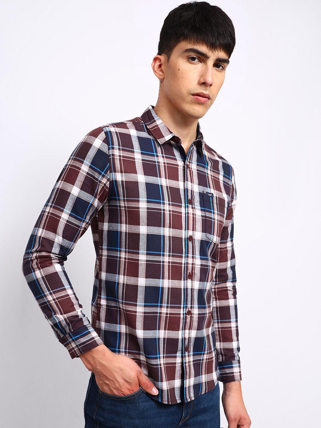 Lee Slim Fit Tartan Checks Twill Cotton Casual Shirt