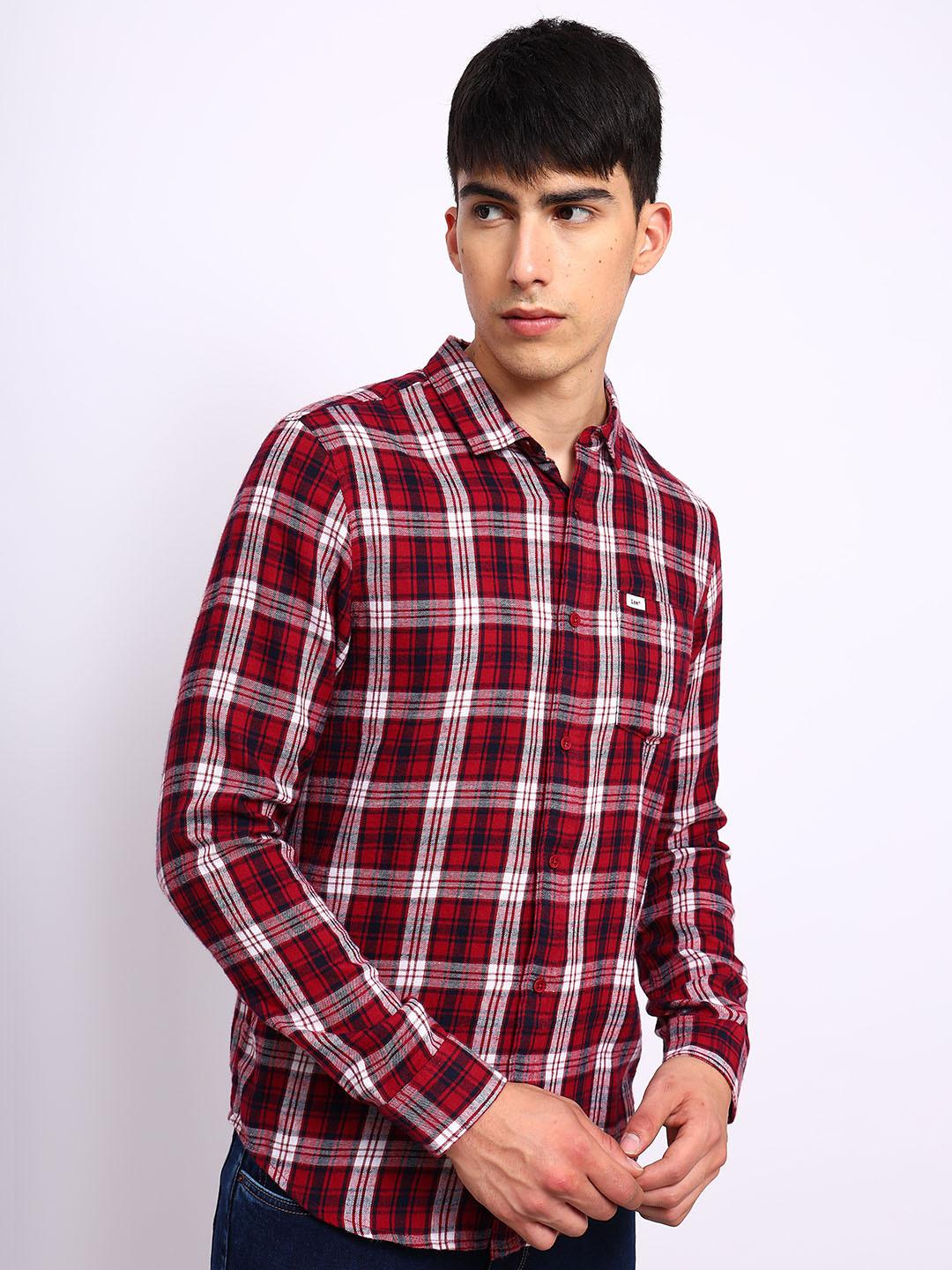 Lee Tartan Checks Checked Twill Cotton Casual Shirt