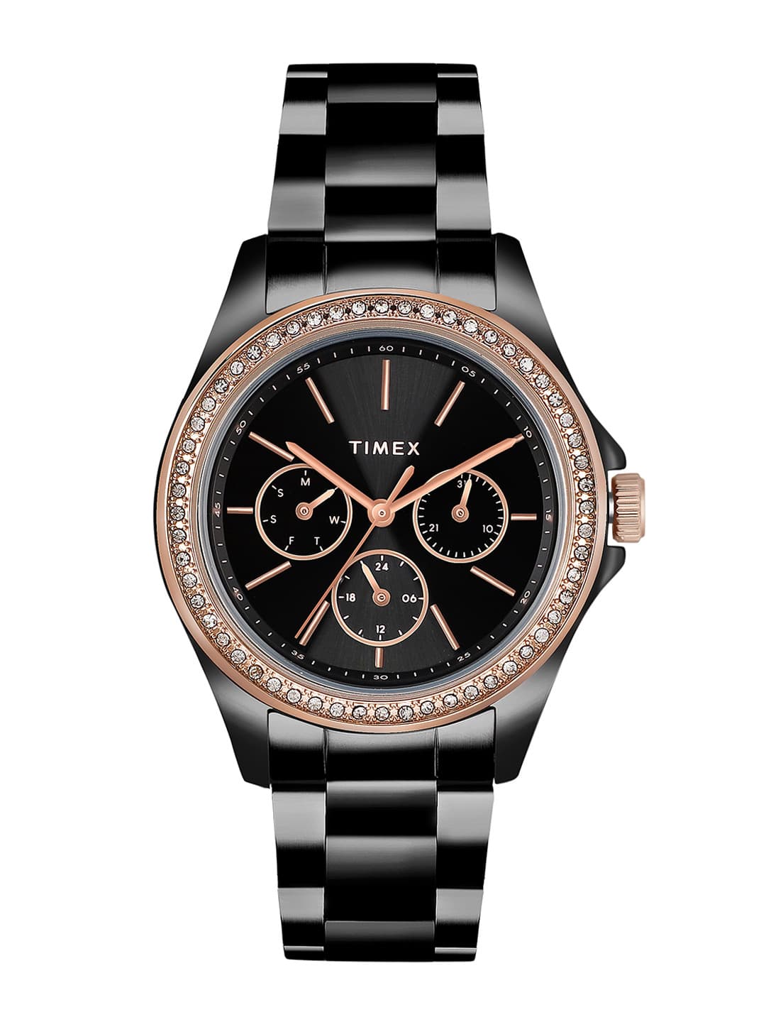 Timex Round 21mm Black Dial Analog Women Watch - TW000Z404