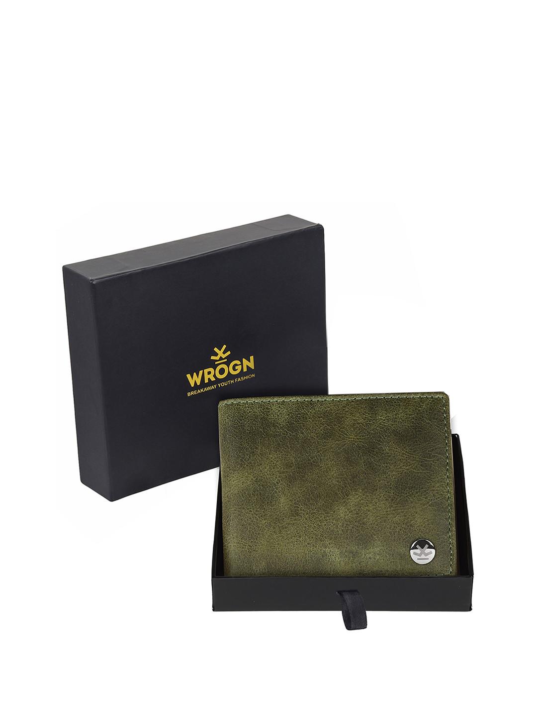 WROGN Men Leather Two Fold Wallet