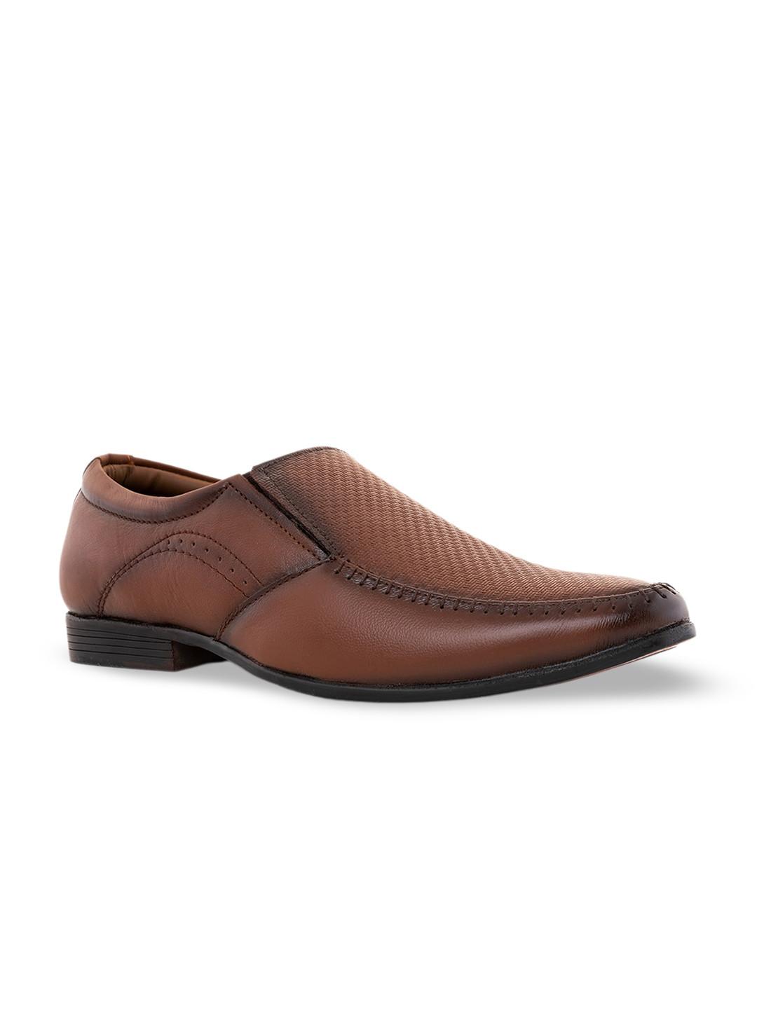 Khadims Men Textured Formal Slip On Shoes
