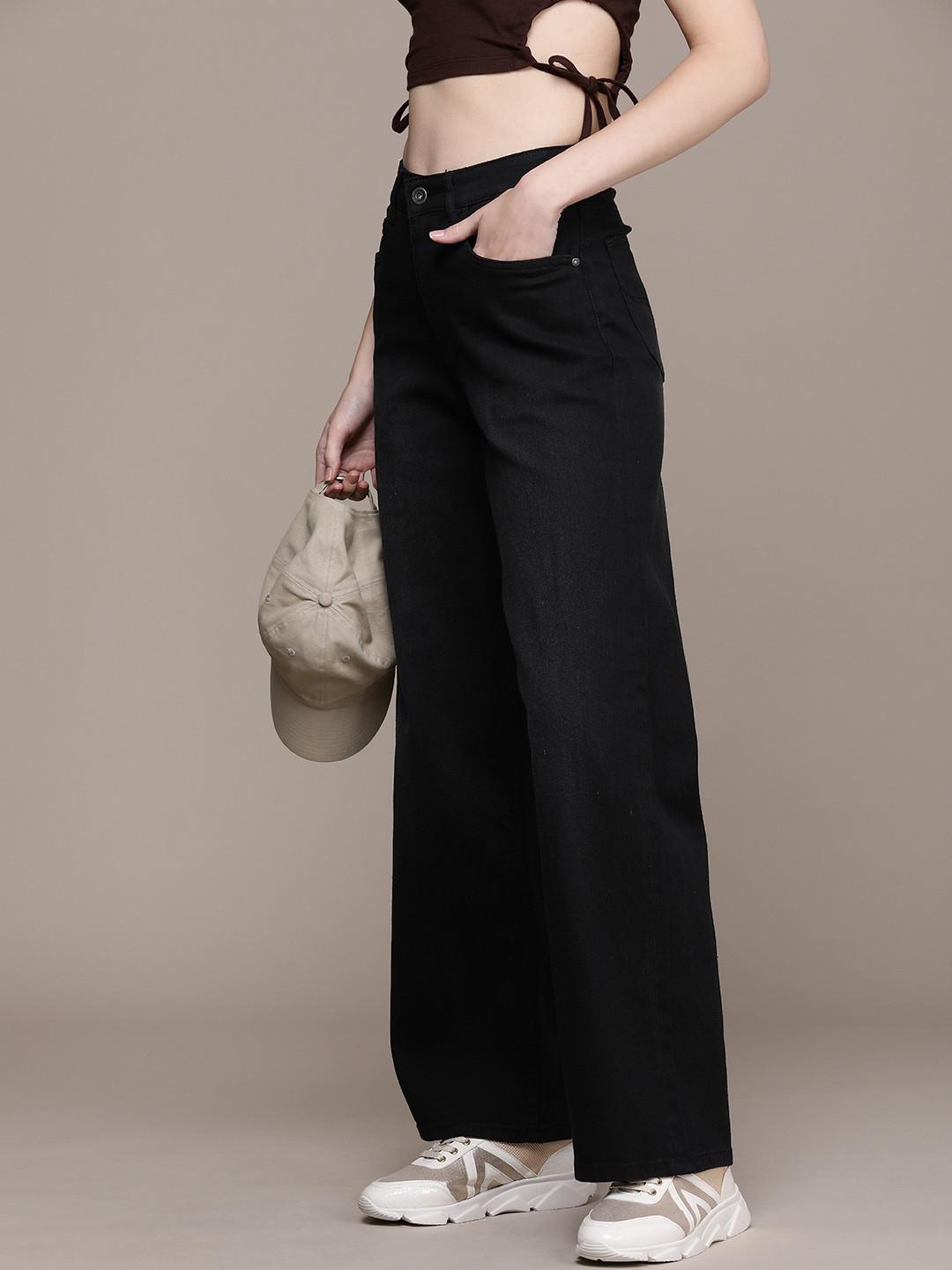 The Roadster Life Co. Women Wide Leg High Rise Stretchable Jeans