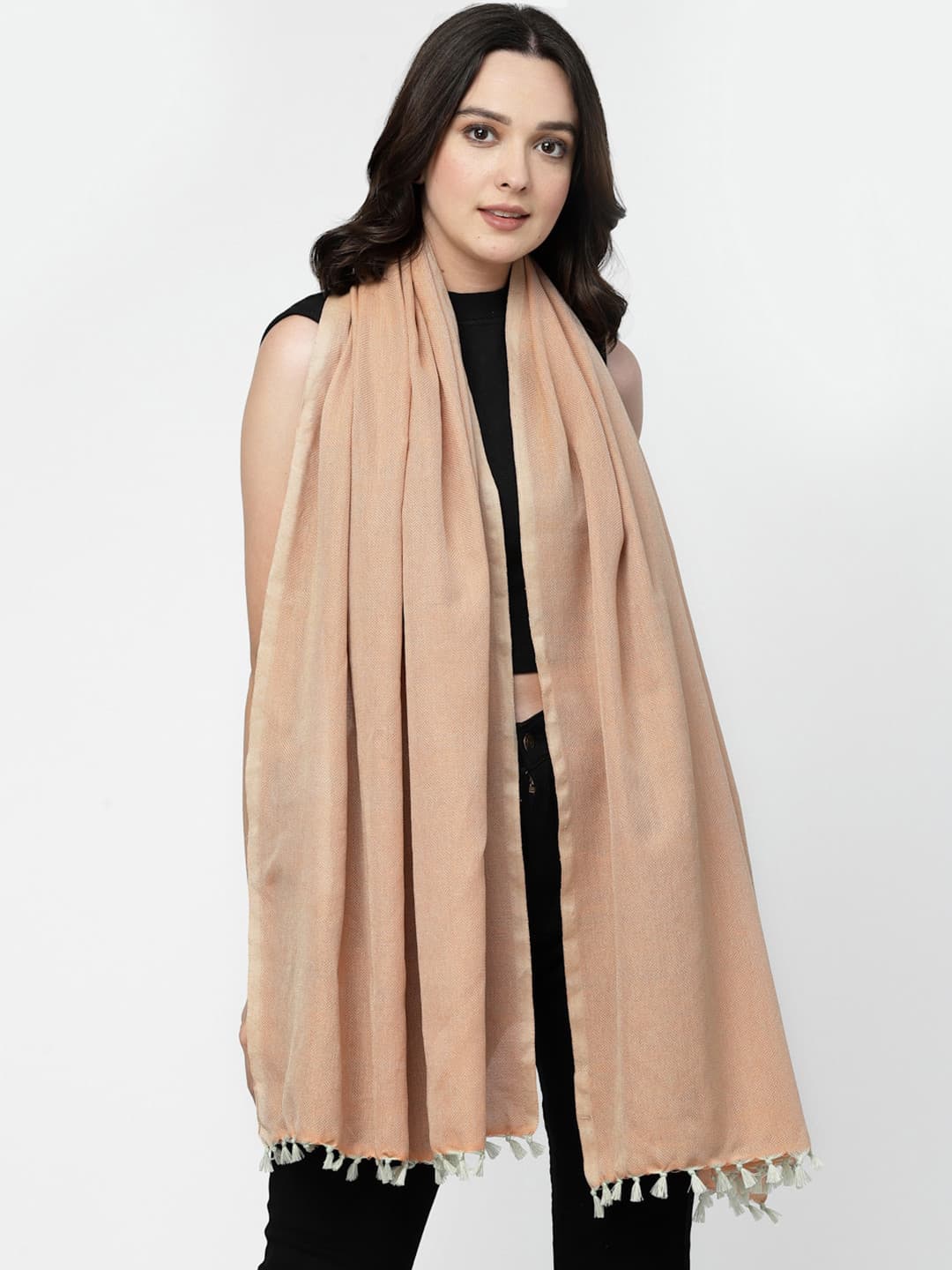 Arrabi Women Tasseled Cotton Stole