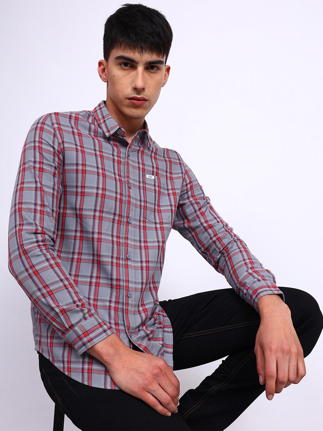 Lee Slim Fit Tartan Checks Twill Cotton Casual Shirt