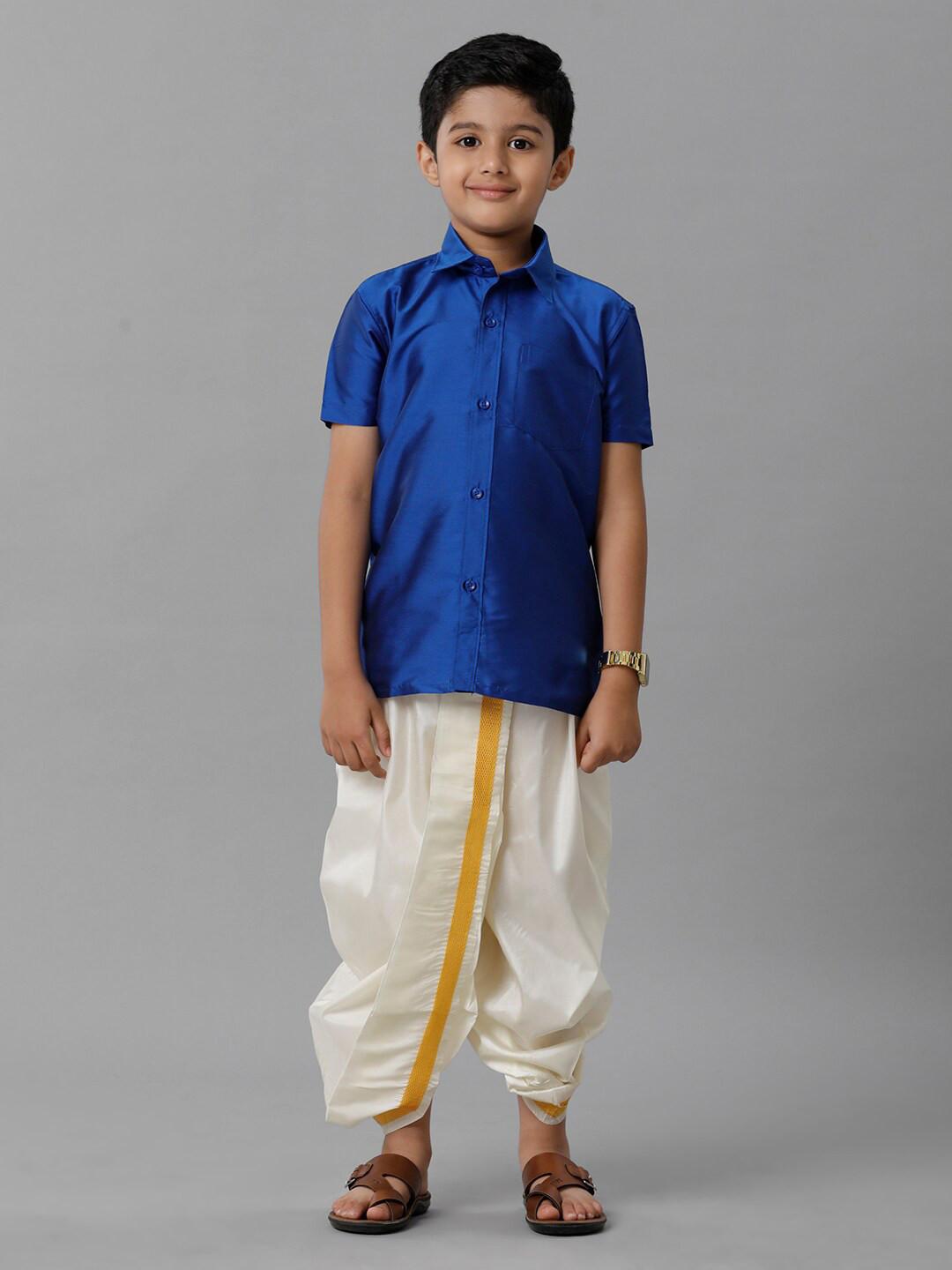 Ramraj Boys Short Sleeves Shirt With Panchakacham