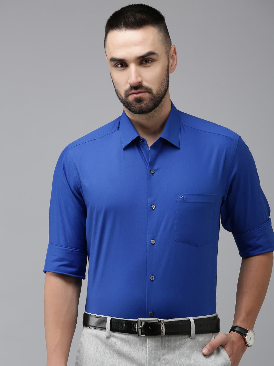Arrow Pure Cotton Manhattan Slim Fit Opaque Formal Shirt