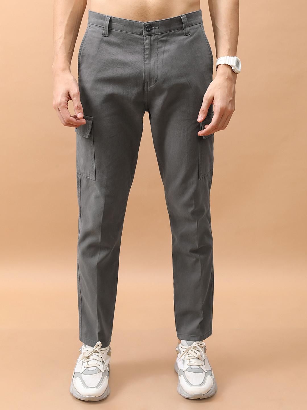 HIGHLANDER Men Tapered Fit Mid-Rise Plain Cargos