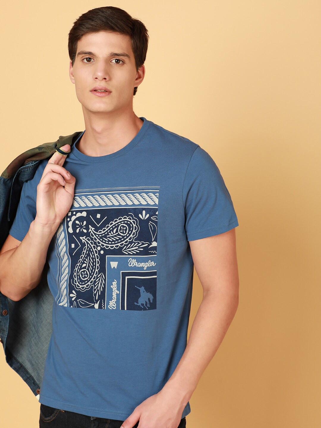 Wrangler Printed Round Neck Pure Cotton T-shirt