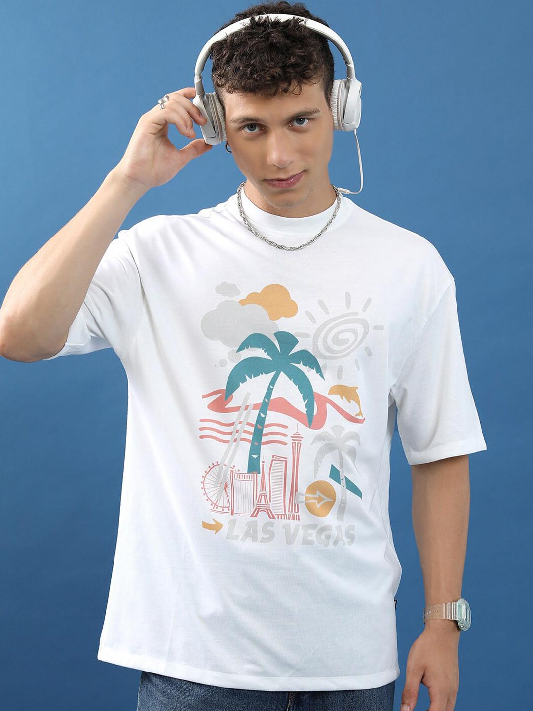 HIGHLANDER Unisex Graphic Printed Drop-Shoulder Sleeves Oversized T-shirt