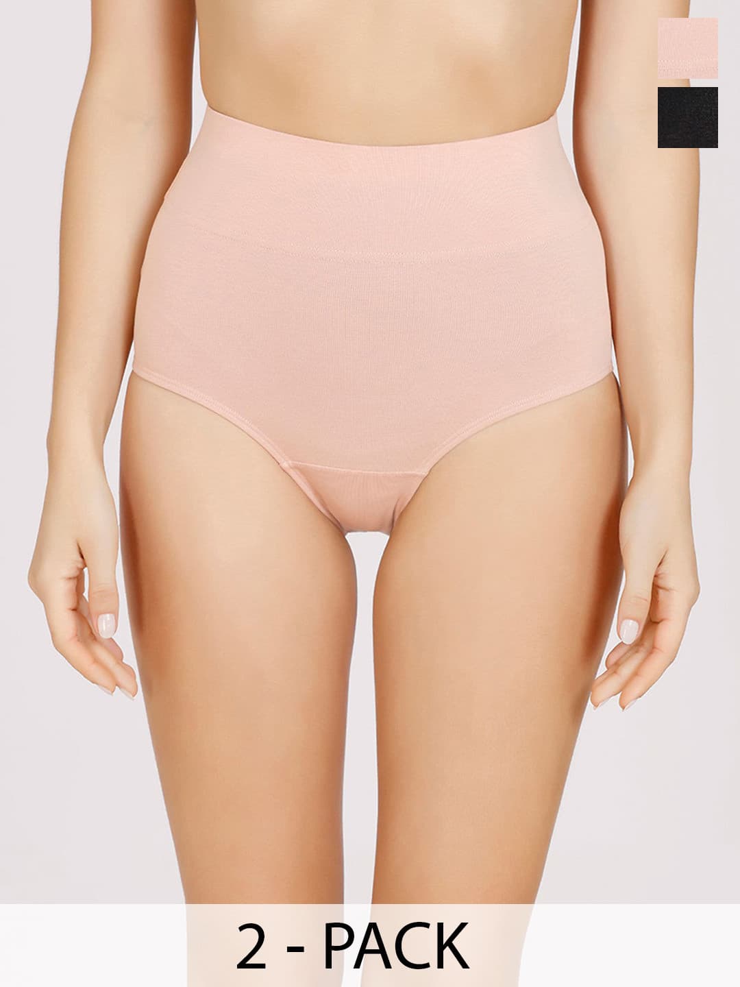 Nykd Pack Of 2 Cotton High-Rise Anti odor Tummy Shapewear