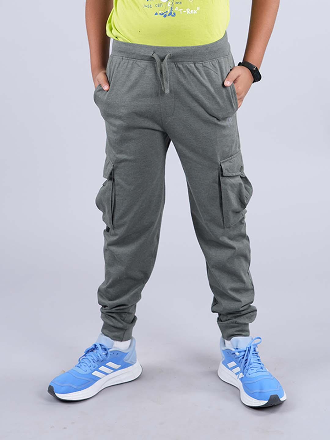KiddoPanti Boys Mid-Rise Pure Cotton Cargo Joggers