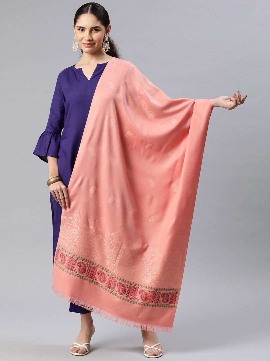 Sangria Paisley Woven Design Winter Pashmina Woollen Stole
