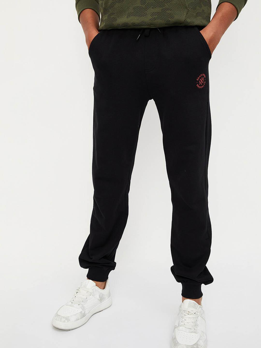 max Boys Mid Rise Pure Cotton Joggers
