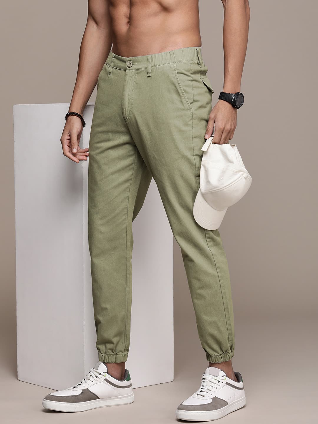 Roadster Men Relaxed Fit Pure Cotton Joggers