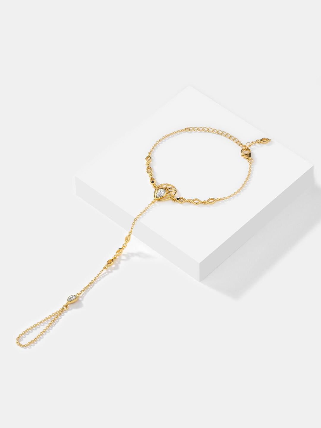 SHAYA Women Sterling Silver Gold-Plated Ring Bracelet