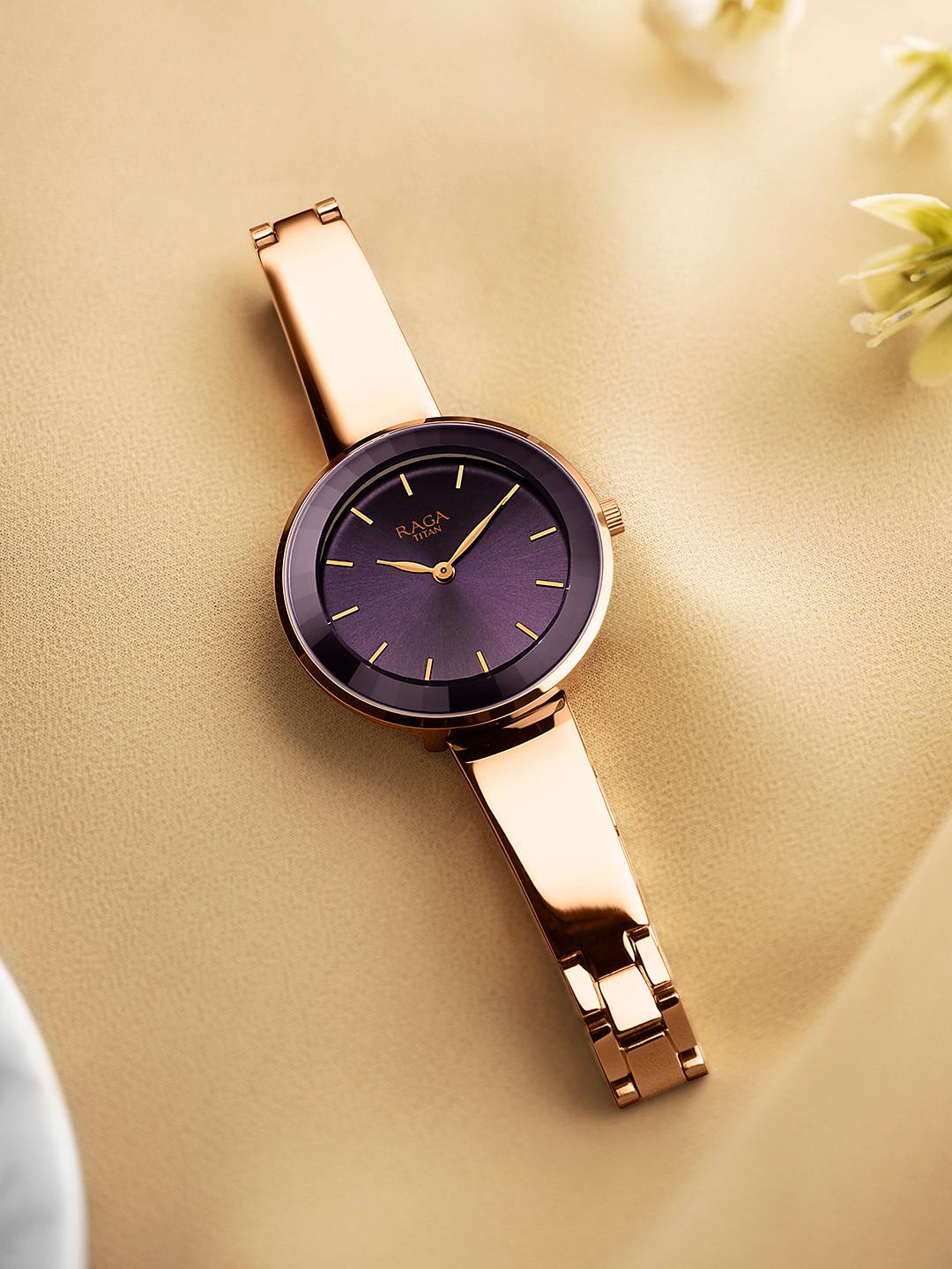 Titan Raga Showstopper Quartz Analog With Purple Dial Watch For Women - Nt95276wm01