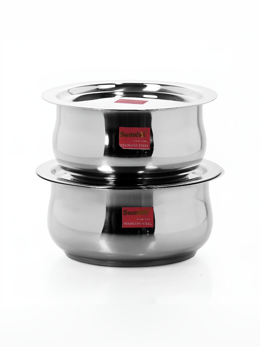 Sumeet 2 Pcs Stainless Steel Induction Friendly Cookware Set With Lids
