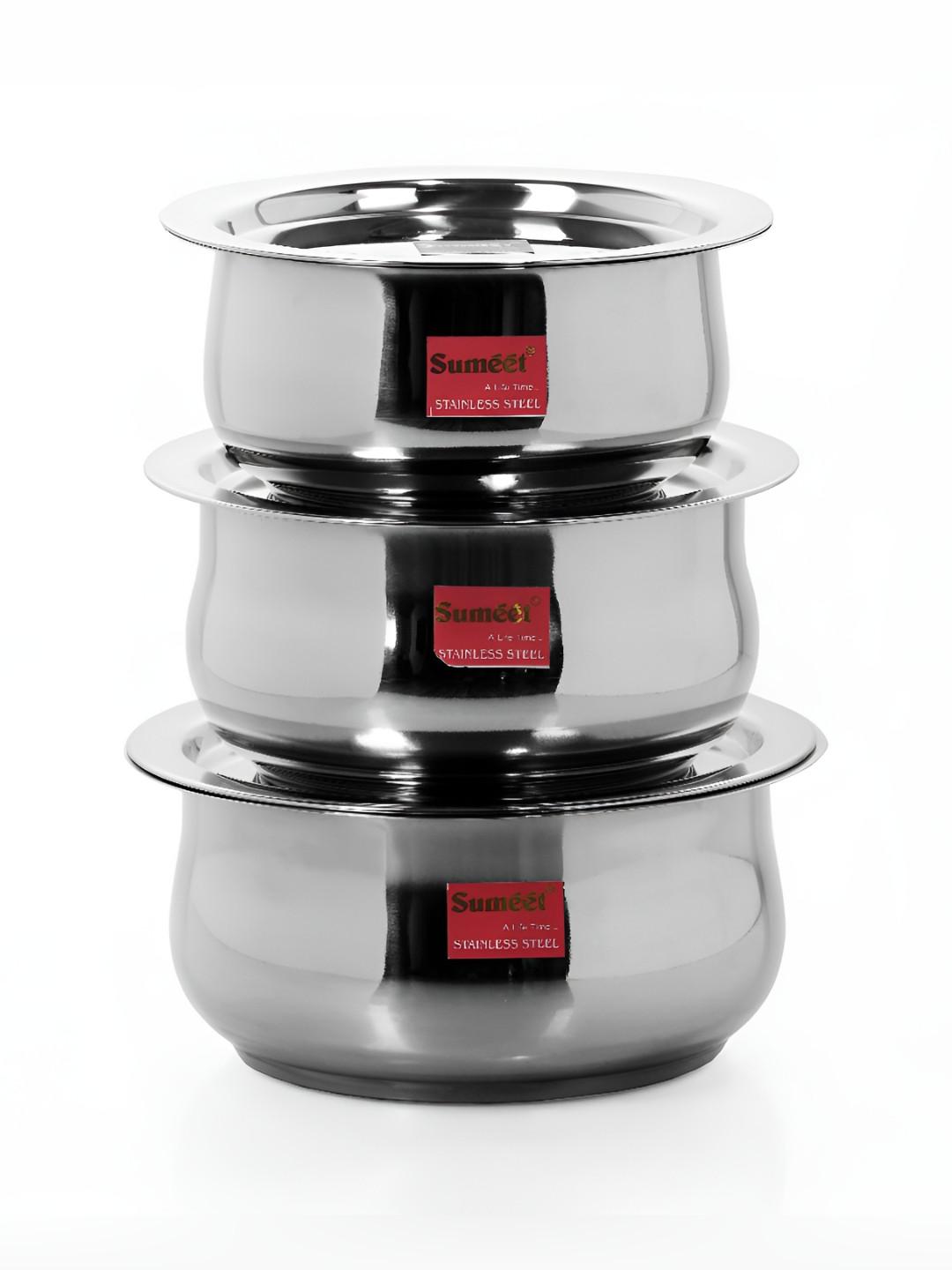 Sumeet 3 Pieces Stainless Steel Induction Base Cookware Set