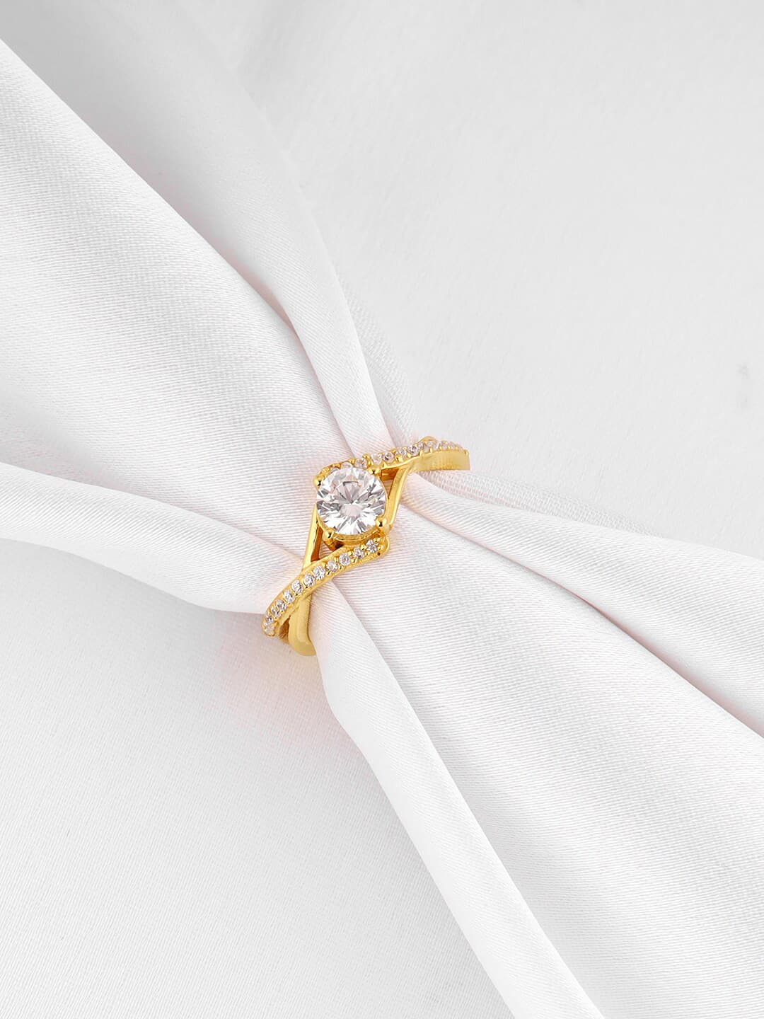 GIVA Gold-Plated 925 Sterling Silver Finger Ring