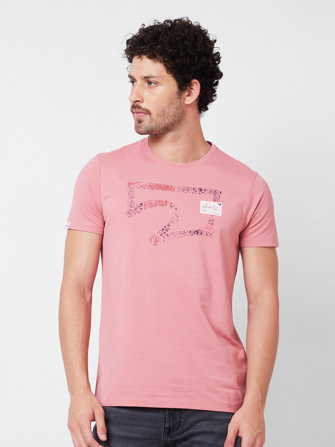SPYKAR Typography Printed Cotton Slim Fit T-shirt