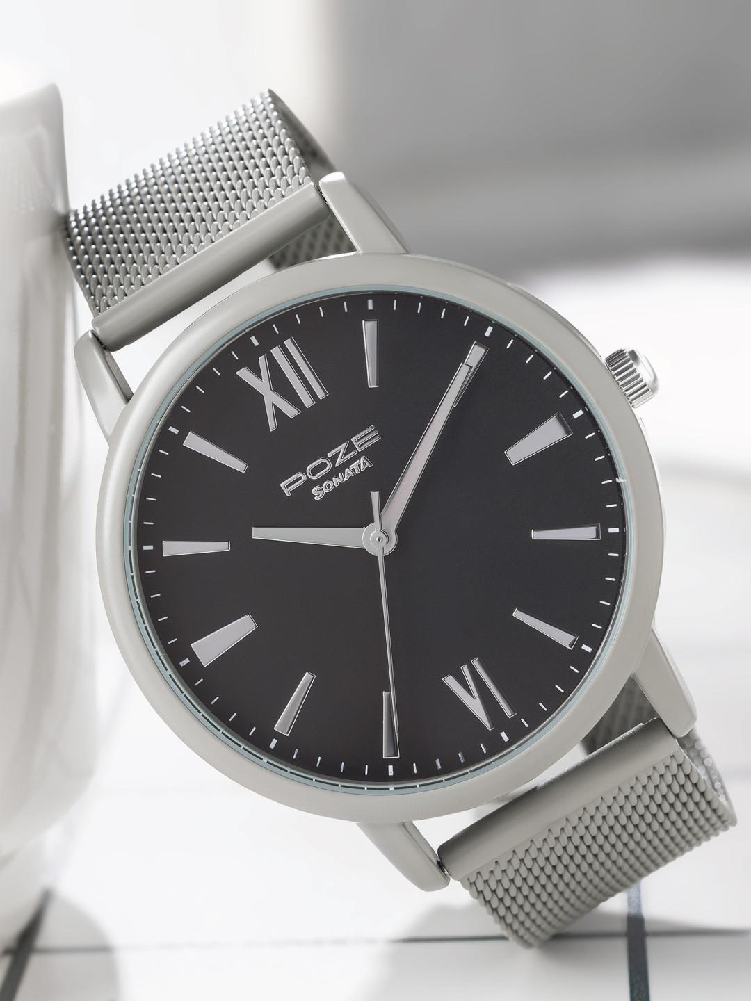 Sonata Poze Men Dial & Bracelet Style Straps Analogue Watch SP70039KM03W