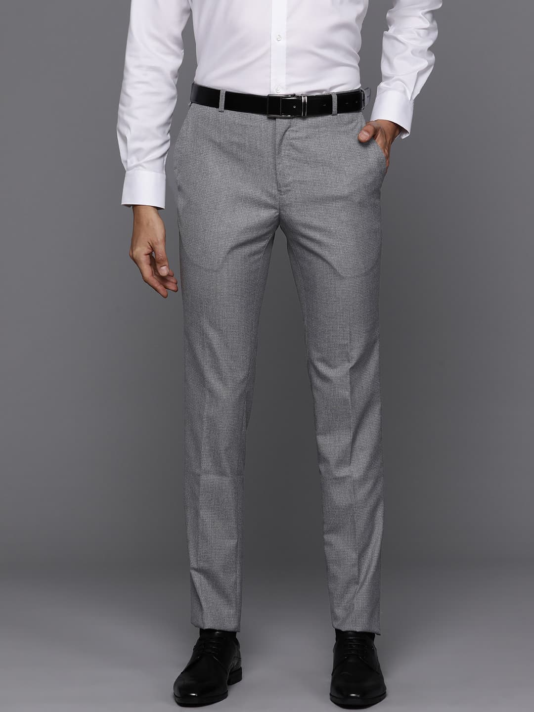 Raymond Men Checked Slim Fit Trousers