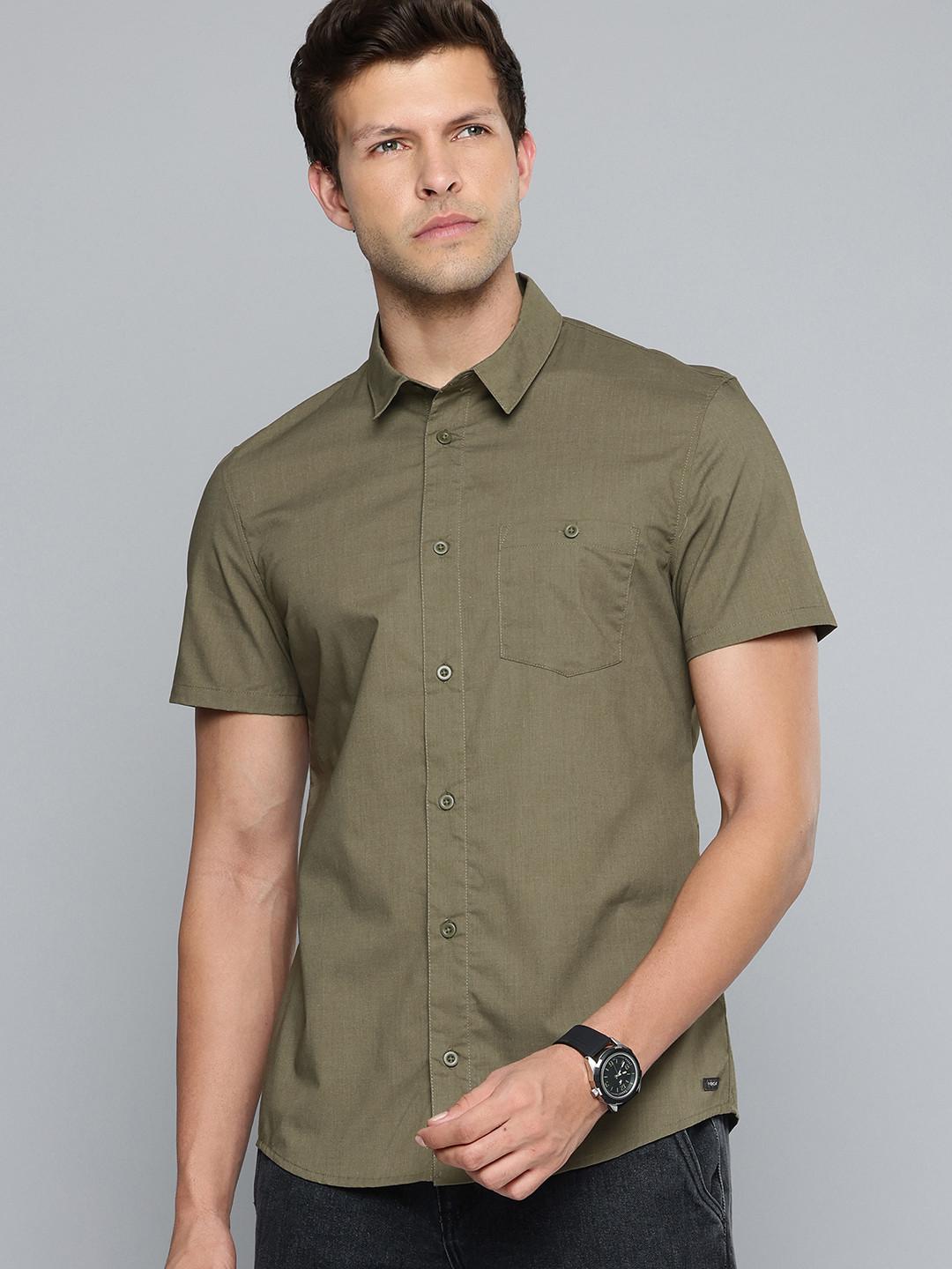 Decathlon Forclaz - Men Army Green Travel 100 Quick Drying Hiking Shirt