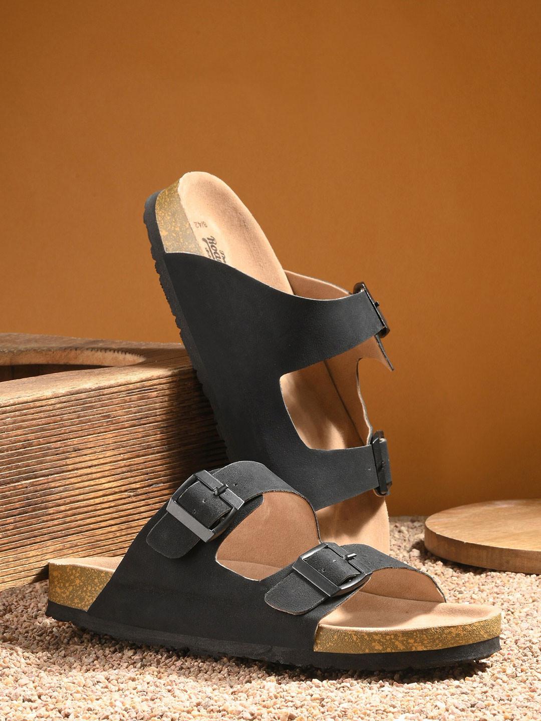 The Roadster Lifestyle Co. Men Black Slip-On Casual Sandals