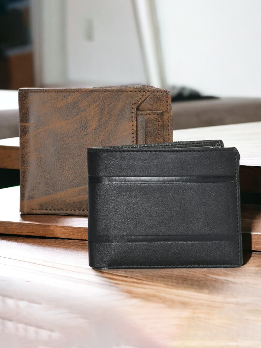 The Roadster Lifestyle Co Men Set Of 2 Textured Two Fold Wallets