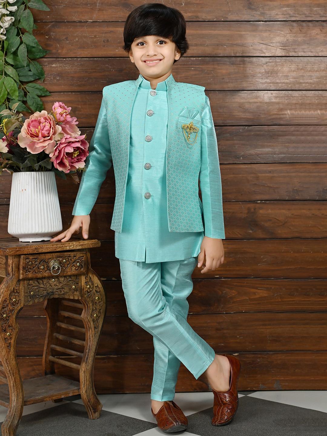ahhaaaa Boys Mandarin Collar Sherwani Set