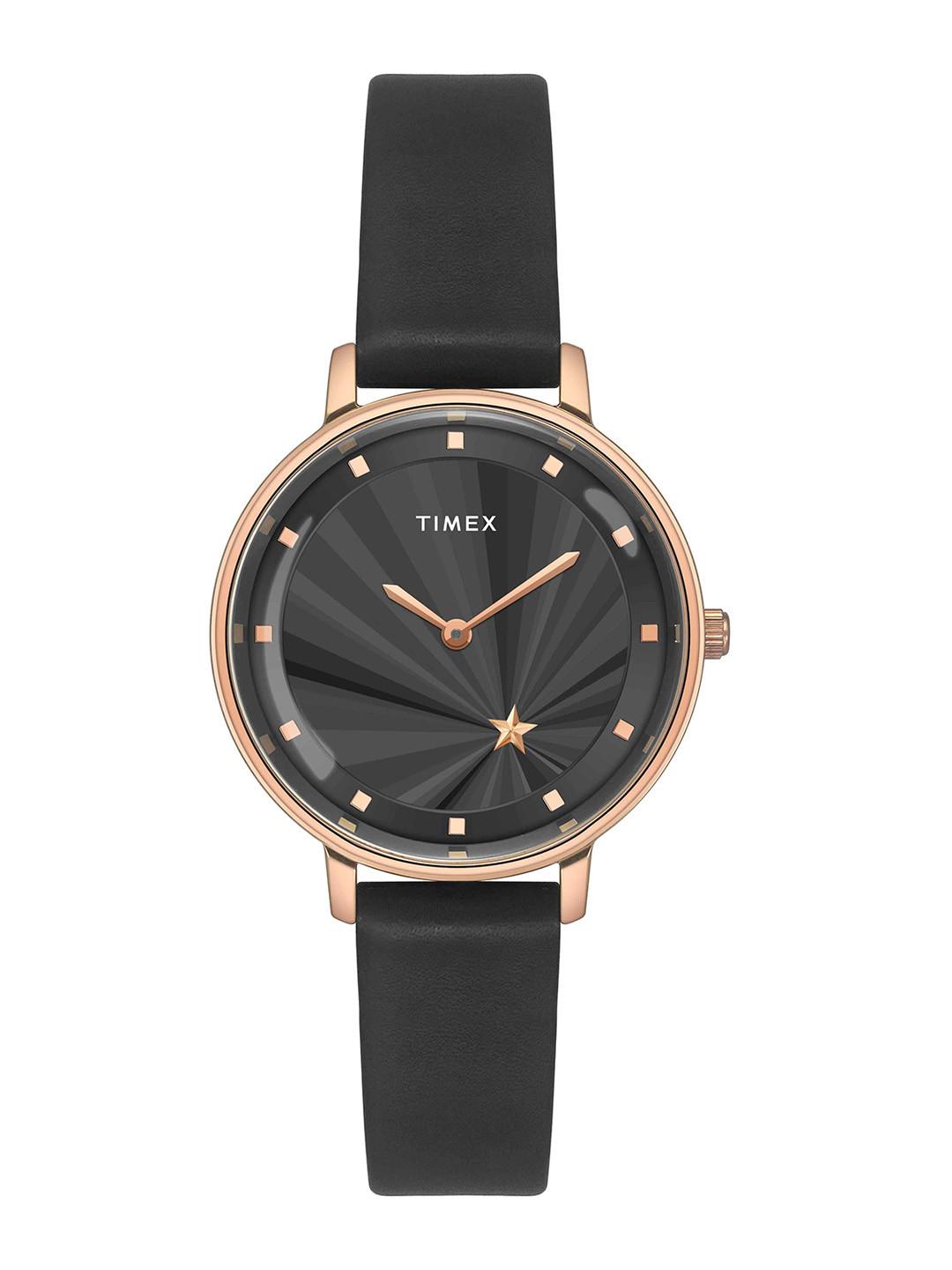 Timex Round 21mm Black Dial Analog Women Watch - TWEL19101