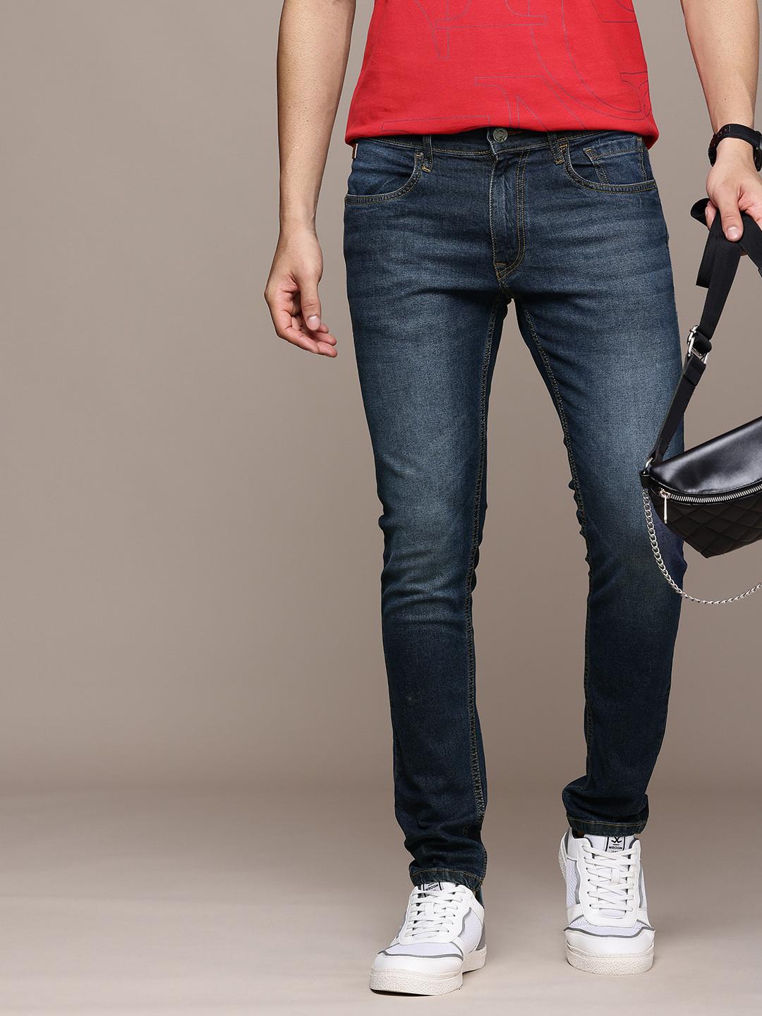 WROGN Men Skinny Fit Heavy Fade Stretchable Jeans