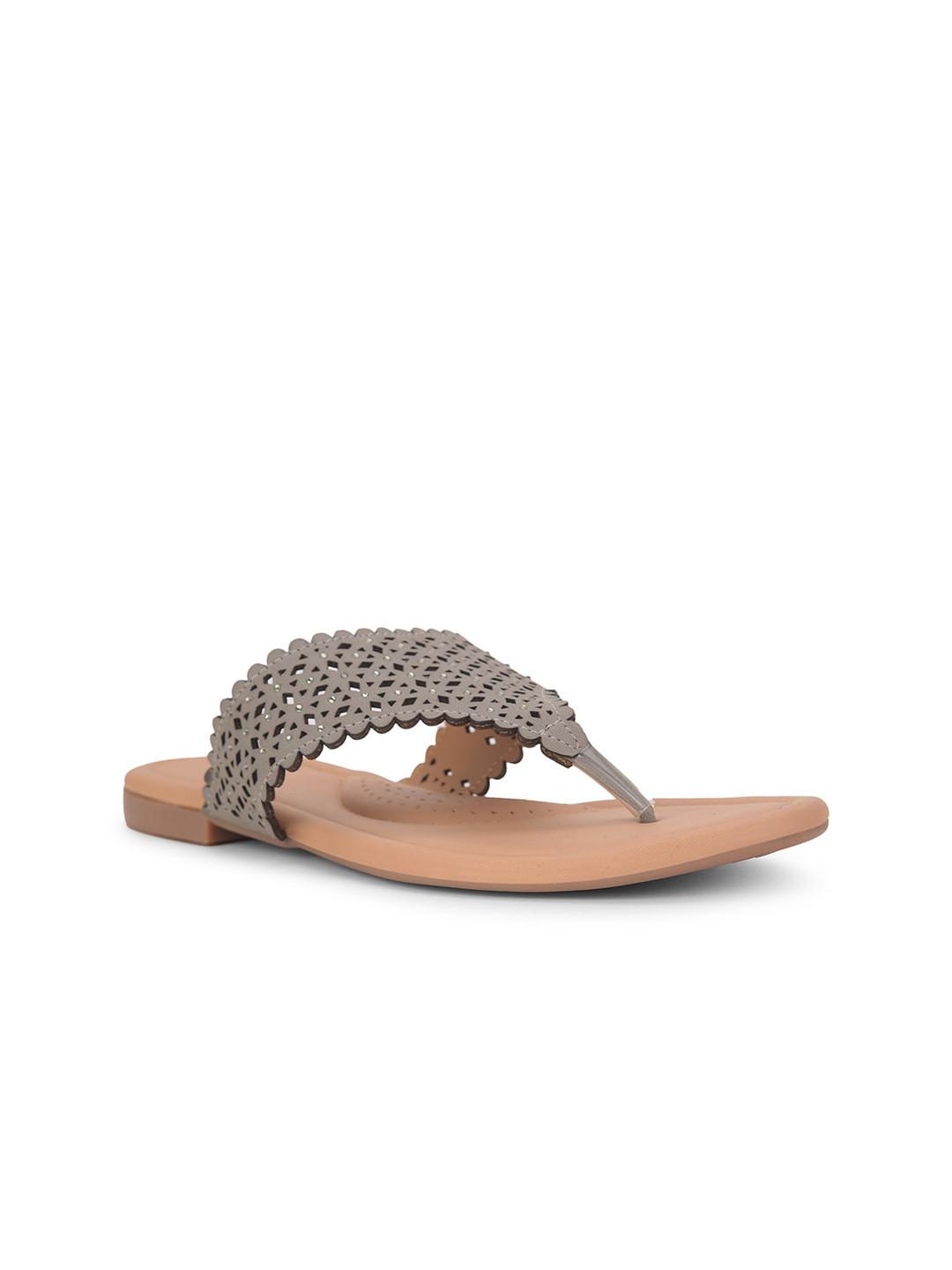 Bata Laser Cut Open Toe Flats