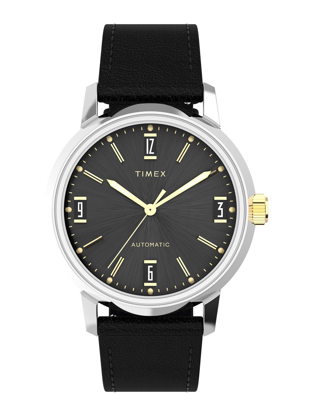 Timex Marlin Round 21mm Black Dial Mechanical Automatic Men Watch - TW2W33900U9