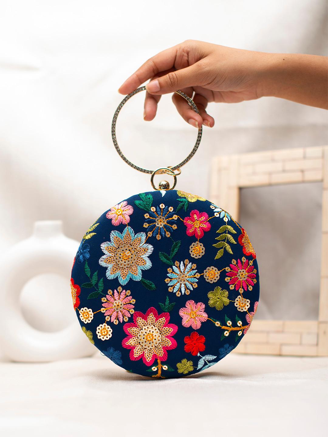 ARTKLIM Embroidered Box Clutch