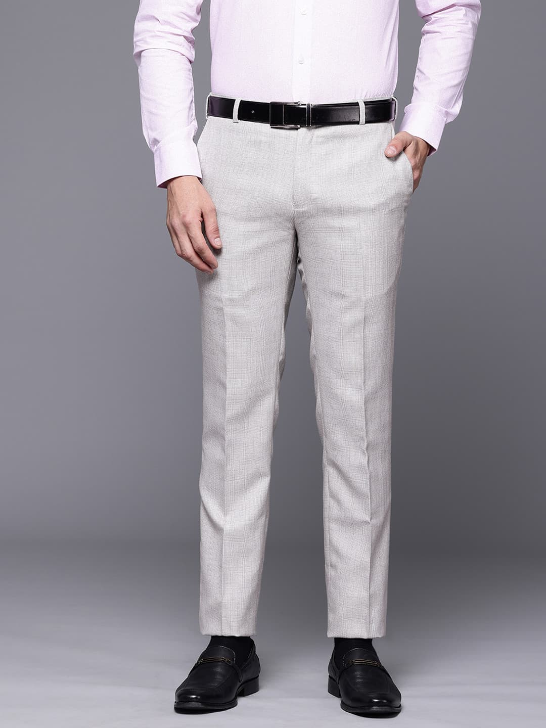 Raymond Men Checked Slim Fit Formal Trousers