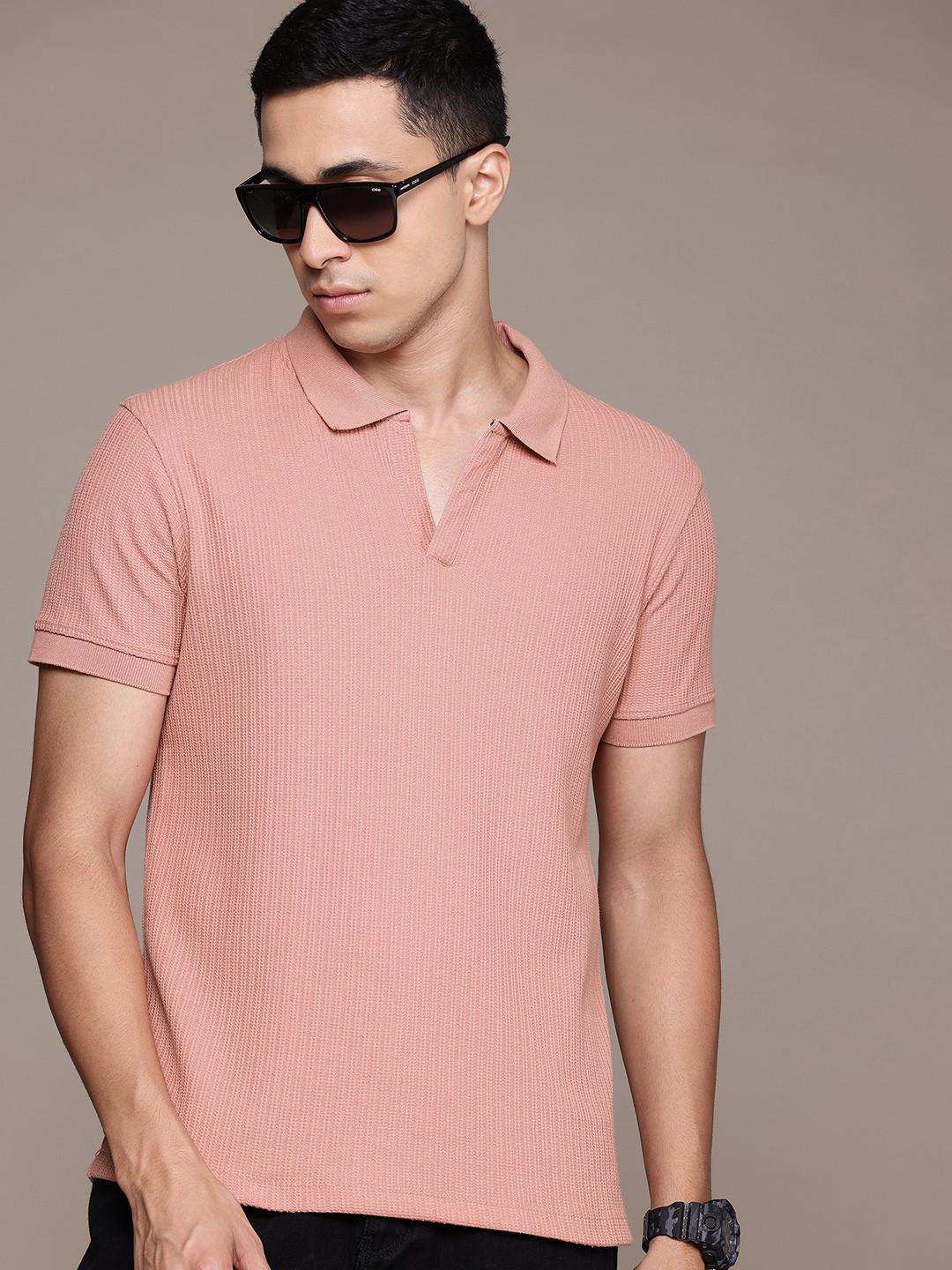 The Roadster Lifestyle Co. Textured Polo Collar T-shirt