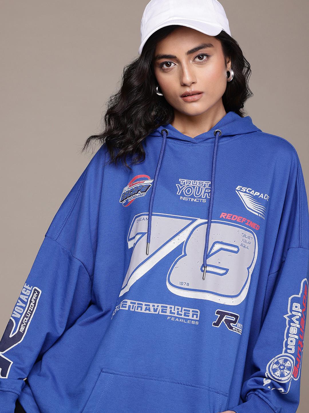 The Roadster Lifestyle Co. Hooded Printed Sweatshirt