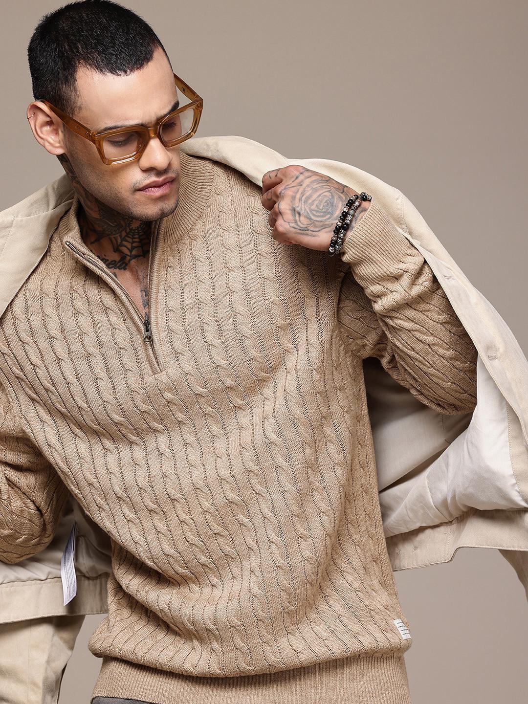 WROGN Cable Knit Comfort Fit Pullover Sweater