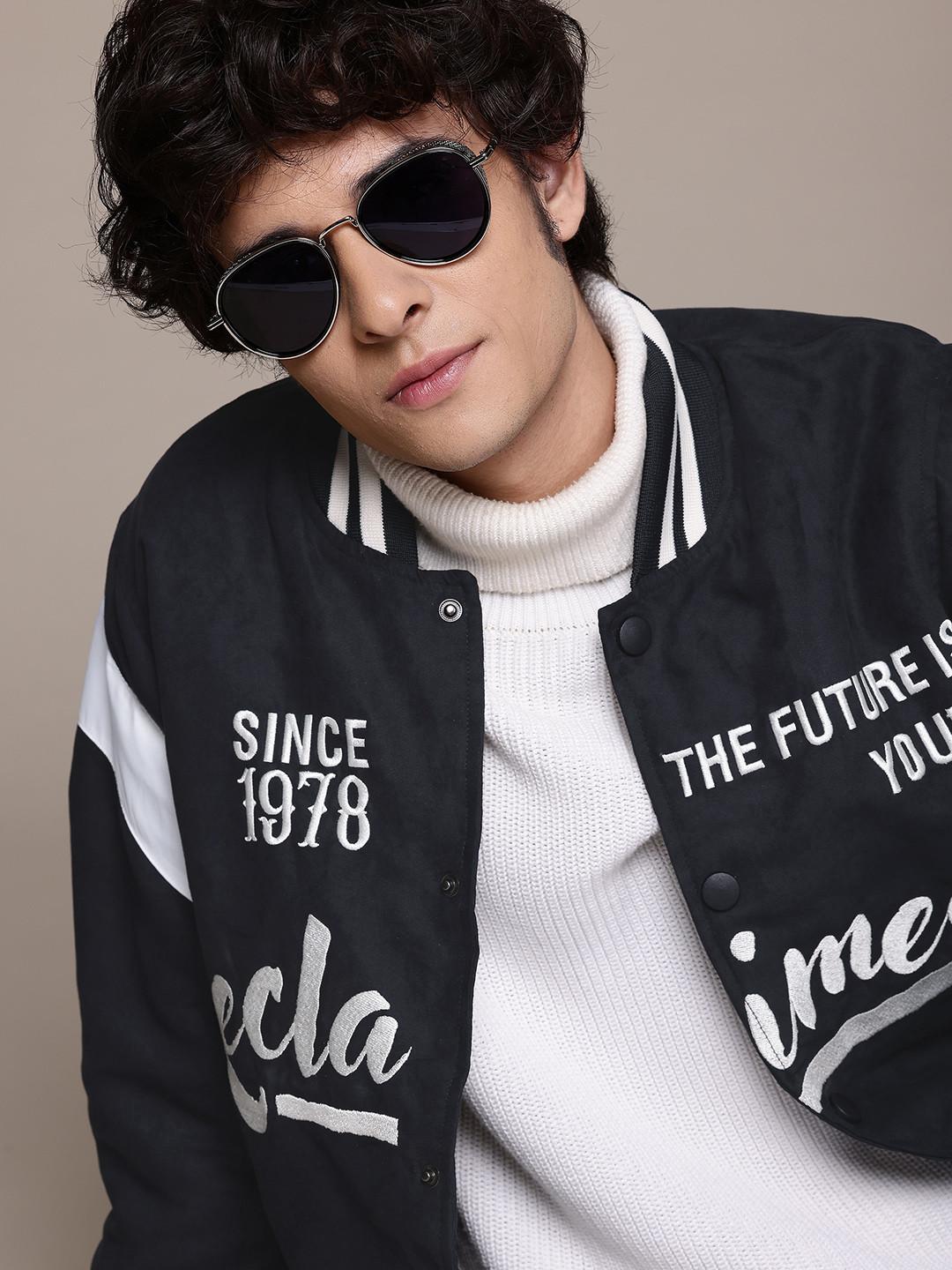 The Roadster Lifestyle Co. Typography Varsity Jacket