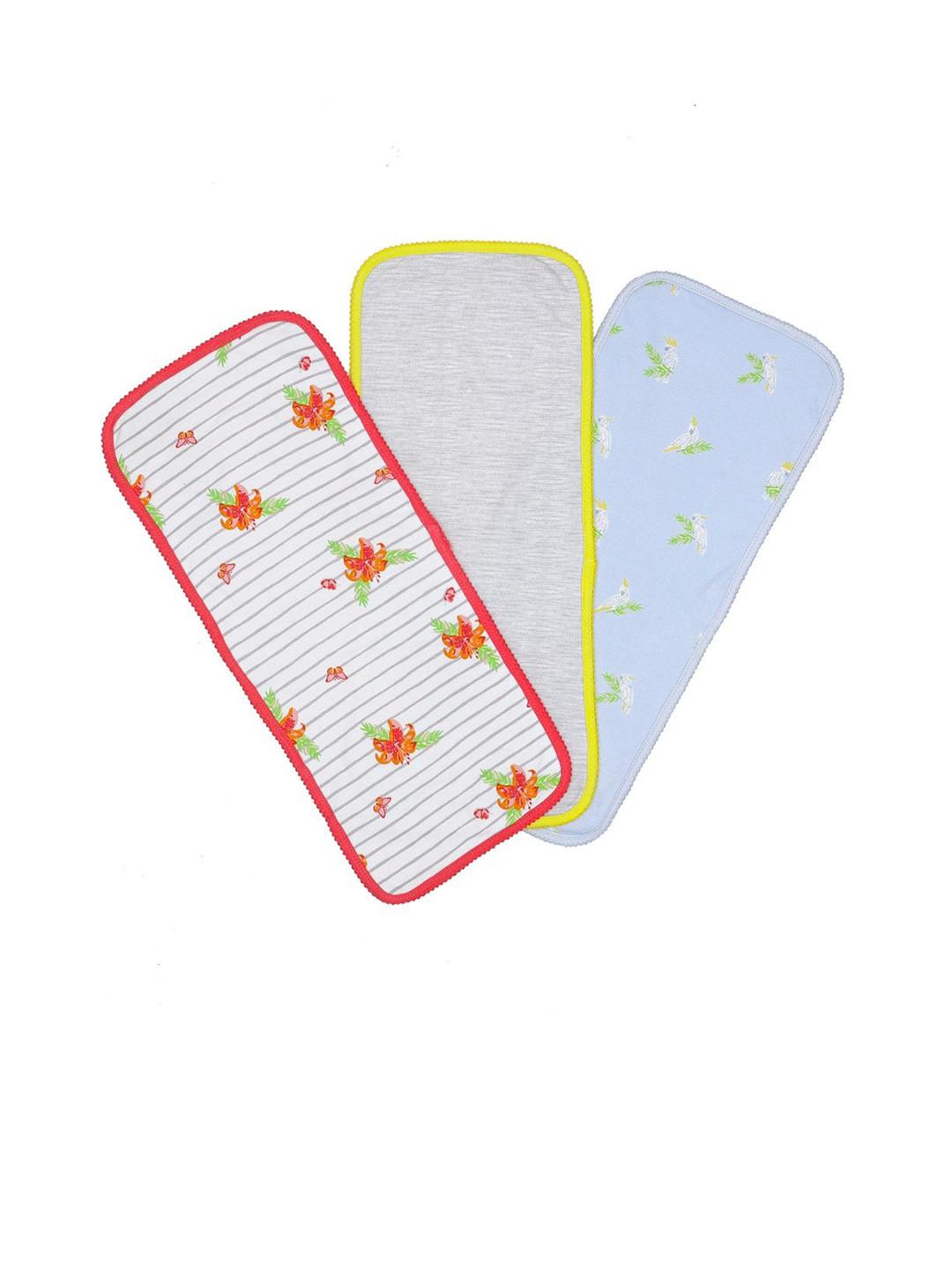 MiArcus Multicolor Reusable Knitted Super Absorbent Burp Cloths 50X20 CM - Pack of 3